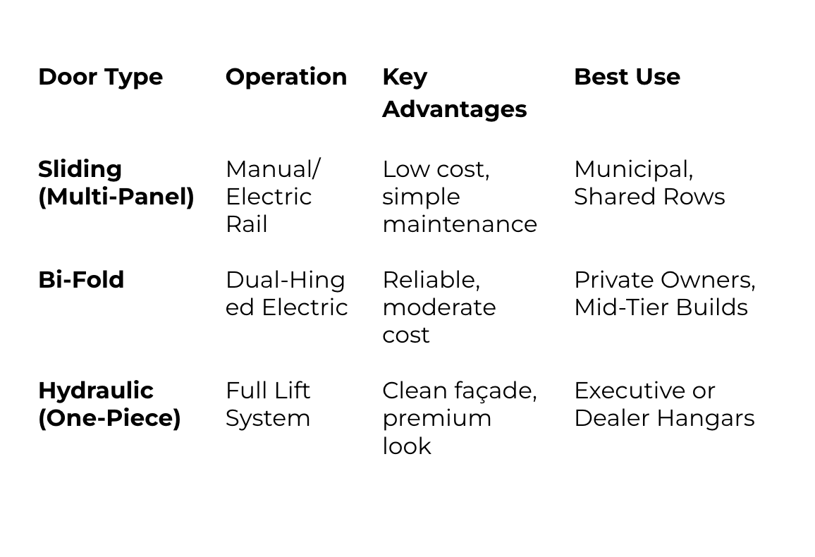 DOOR SYSTEM FOR EVERY TYPE OF STEEL HANGAR